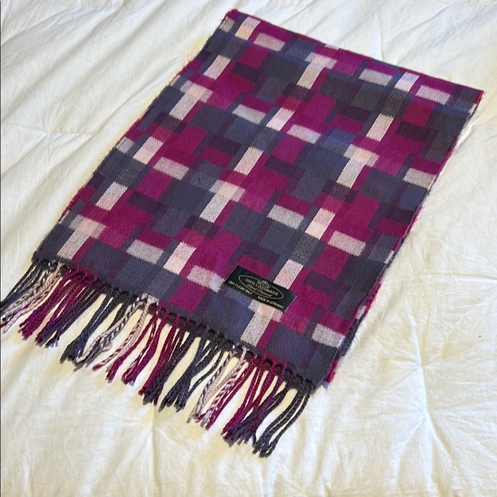 Pendleton Pink and Purple Plaid Scarf